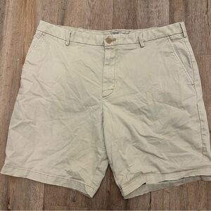 Izod Saltwater Stretch Men's Beige Flat Front Shorts